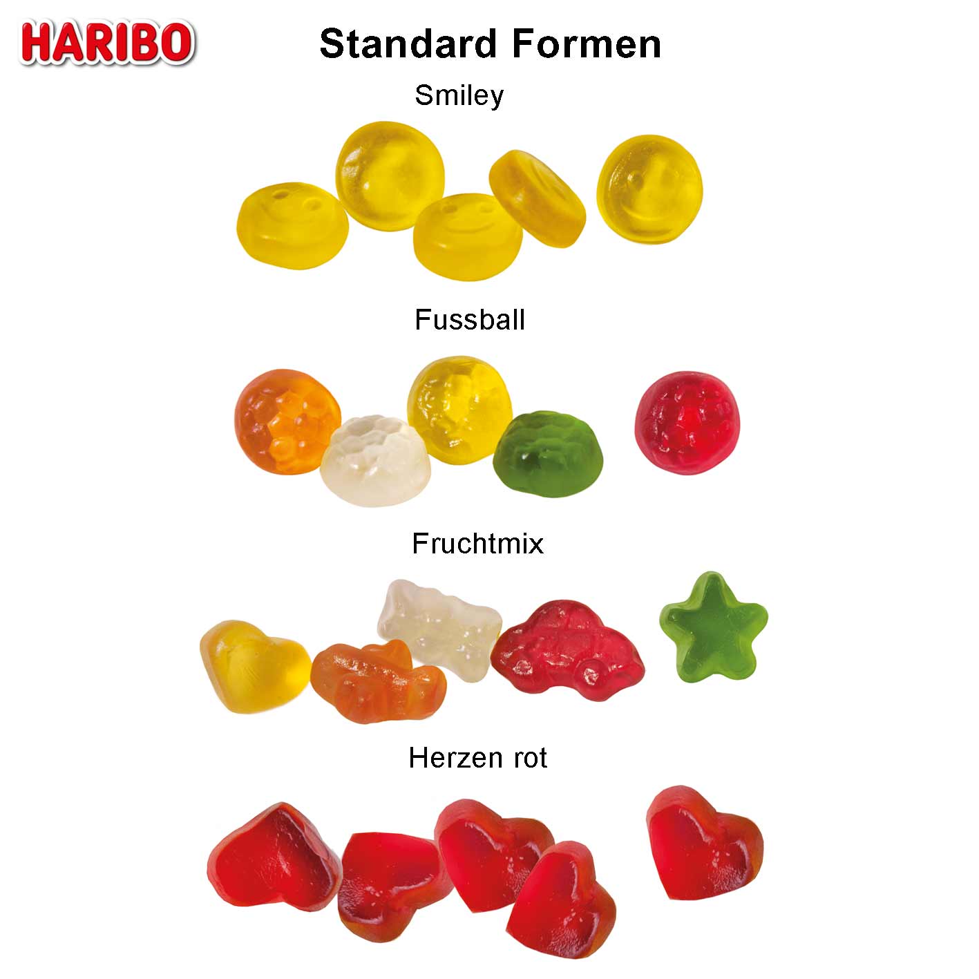 Herzen Haribo Standardformen