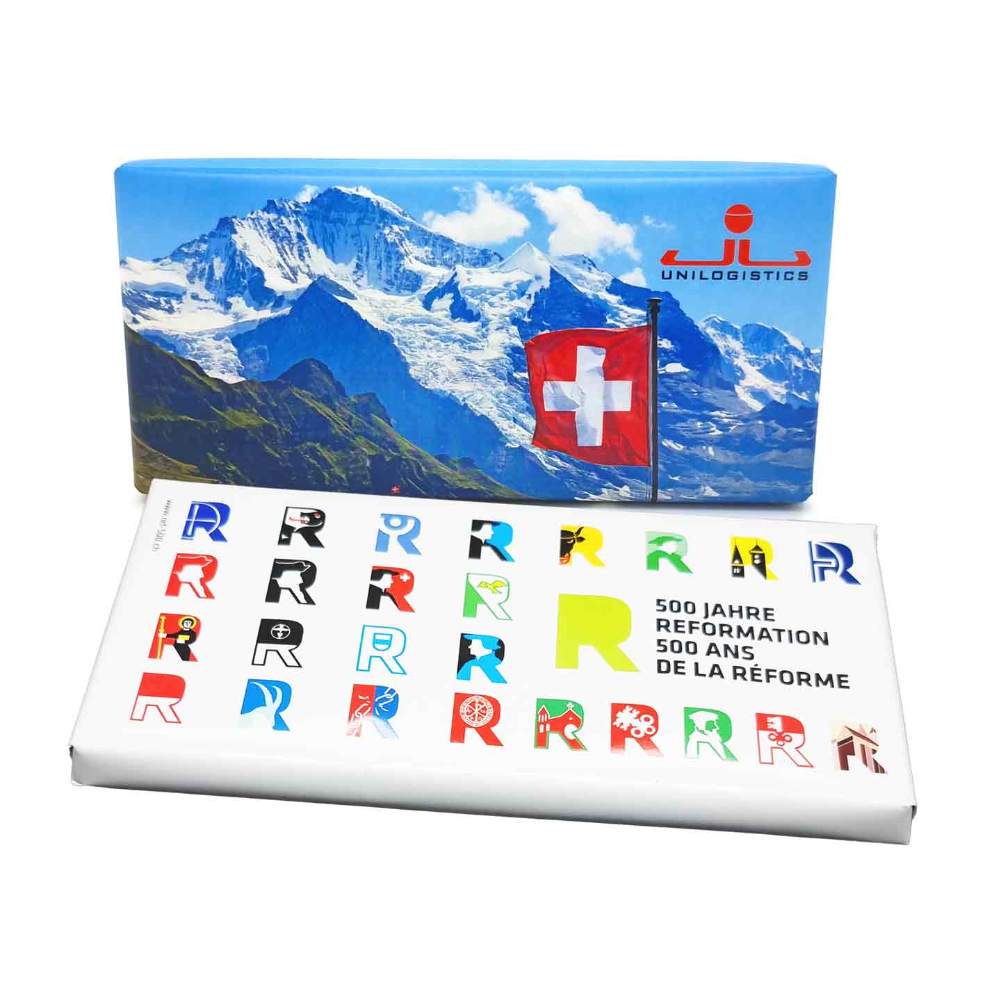 Schweizer Schokolade mit Logo