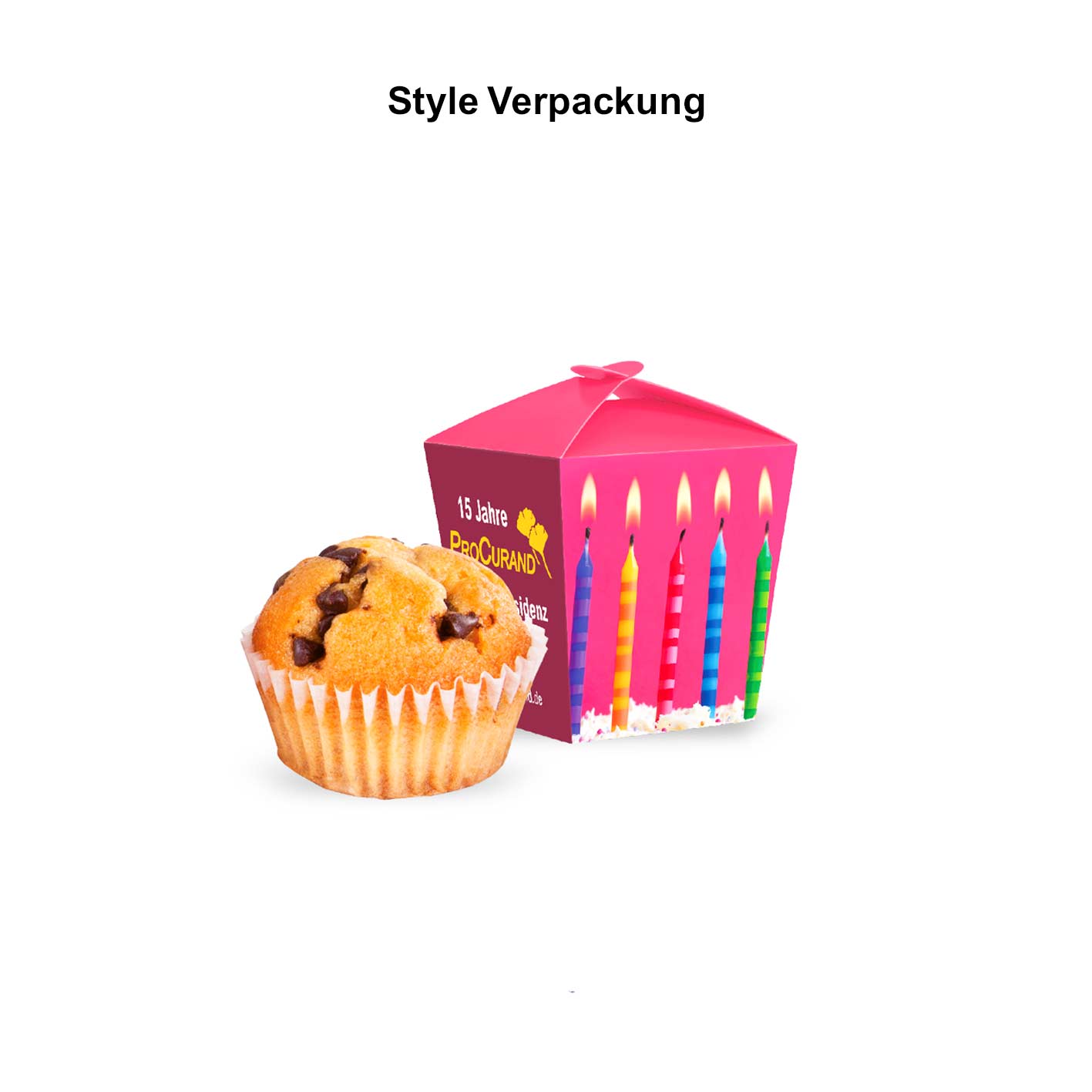 Style Verpackung mini Muffin bedruckt mit Logo