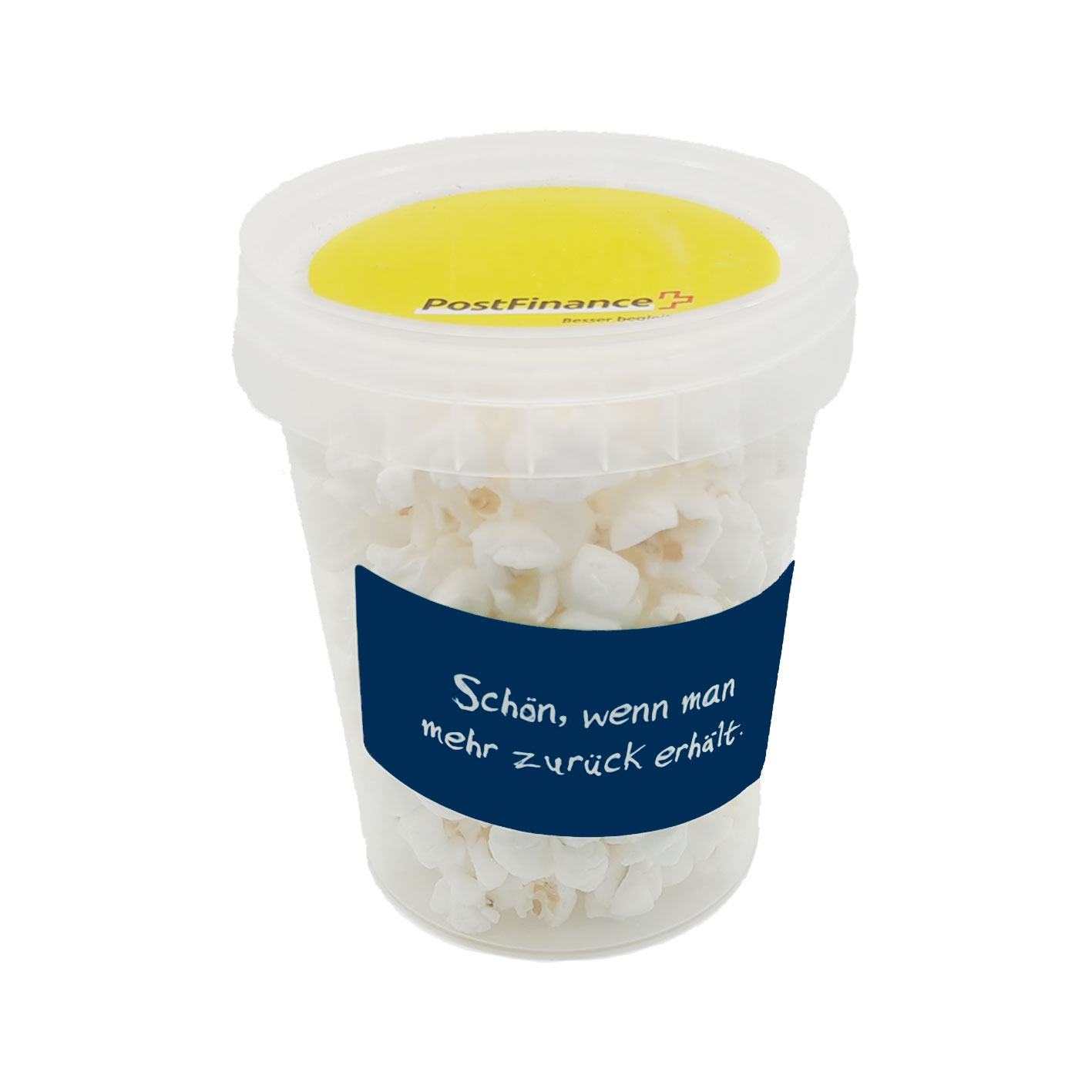 Schweizer Popcorn im Becher mit Logo
